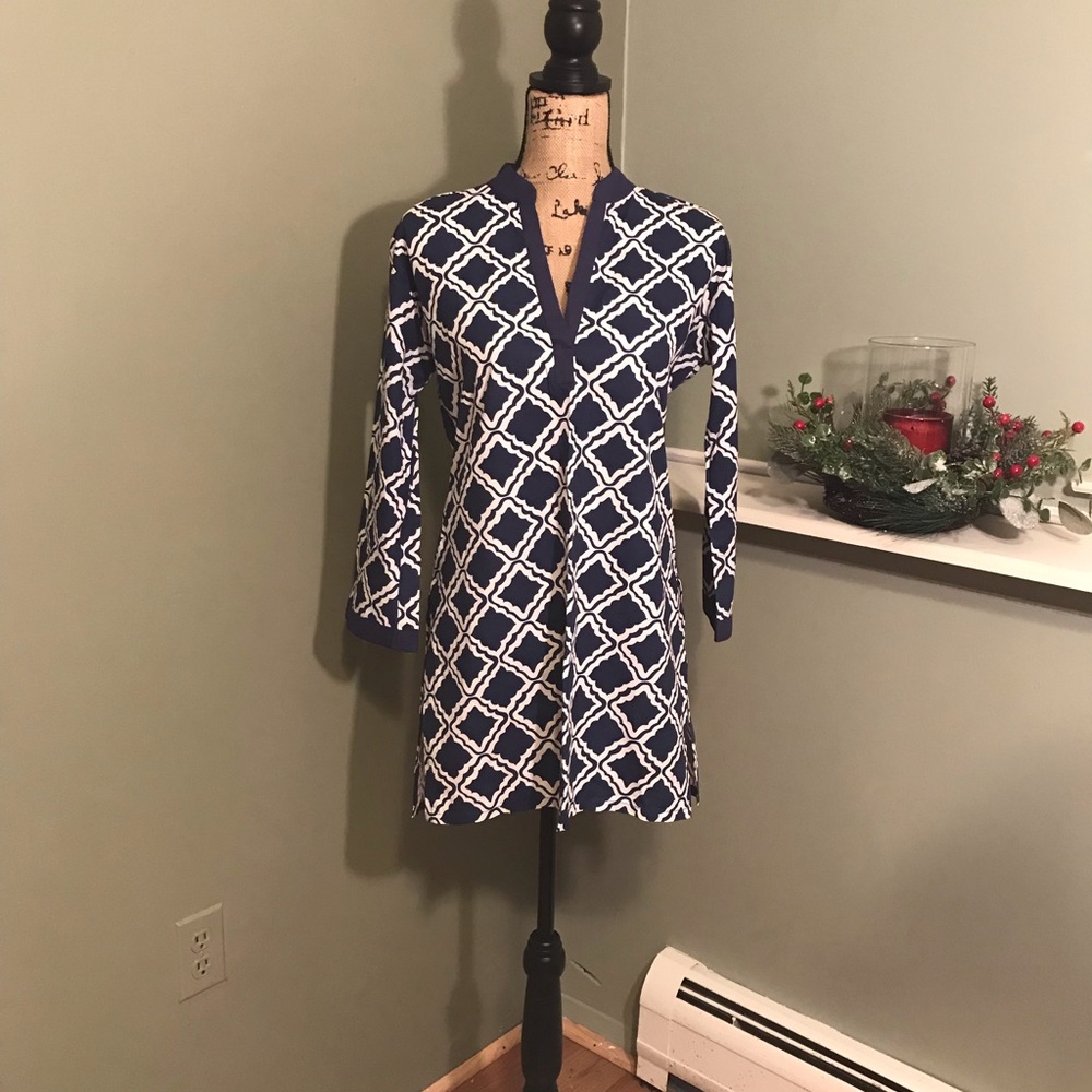 🆑⬇️ Blue and white Cape Madras tunic